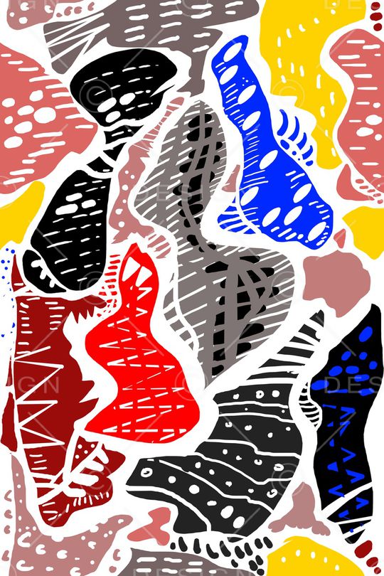 不规则几何印花华亿平台图片