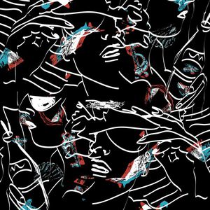 线条印花华亿平台图片