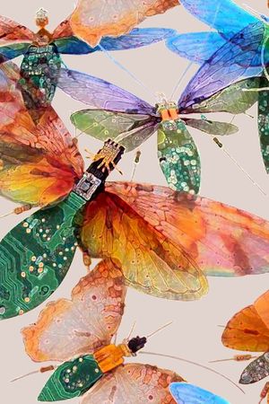 水彩花印花华亿平台图片