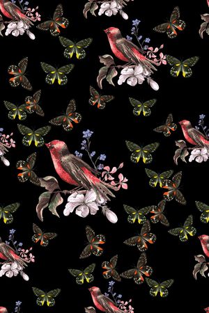 花鸟印花华亿平台图片