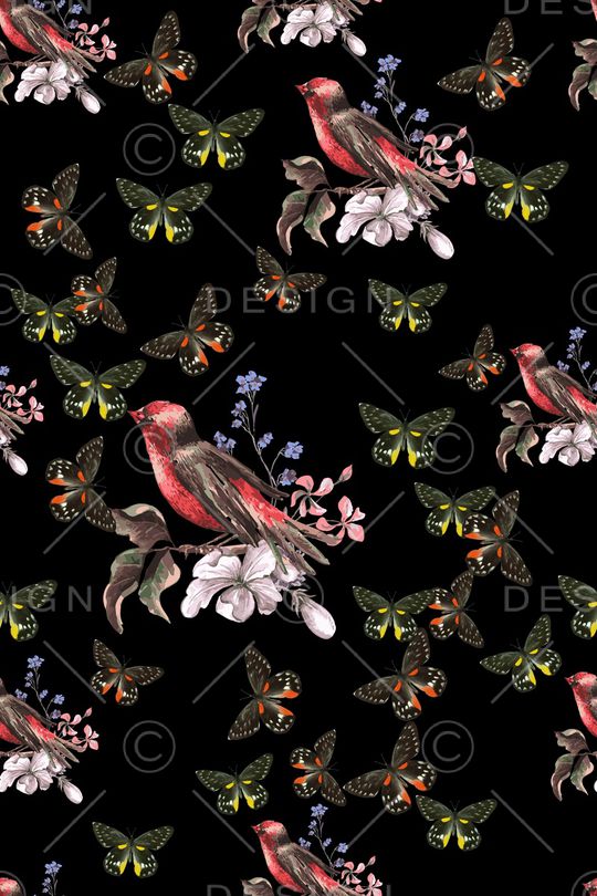 花鸟印花华亿平台图片