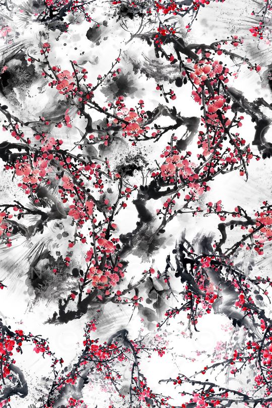 水墨印花华亿平台图片