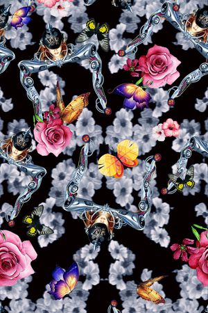 流行前线女装面料印花华亿平台图片