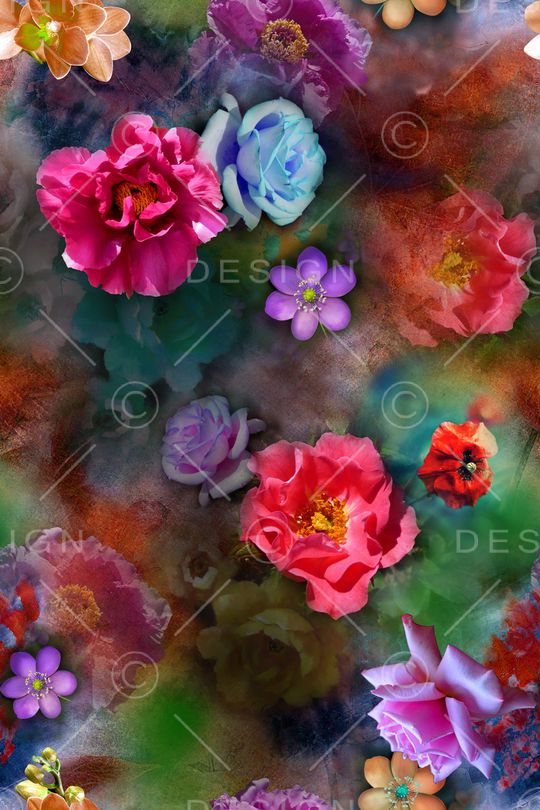 花卉印花华亿平台图片