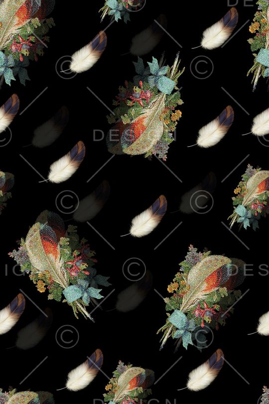 羽毛印花华亿平台图片