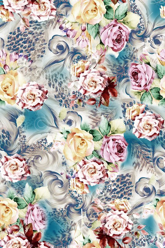 青舞-花卉印花华亿平台图片