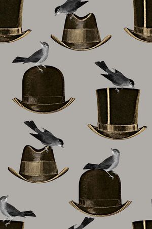 复古帽子印花华亿平台图片