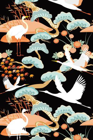 日本图案长巾印花华亿平台图片