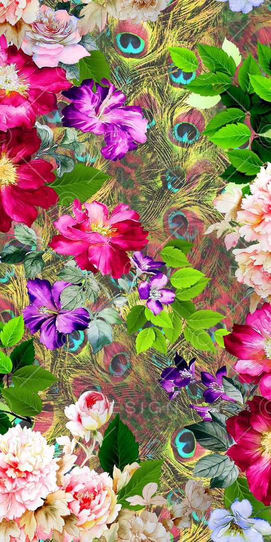 数码花卉类印花华亿平台图片