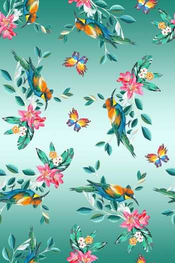 小鸟印花华亿平台图片