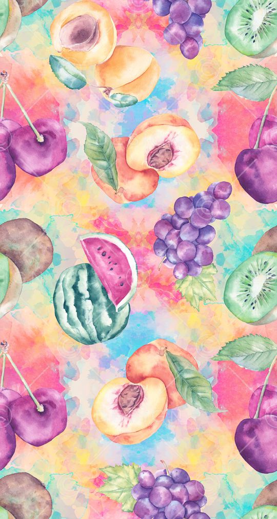 中国风水彩画水果果蔬印花华亿平台图片