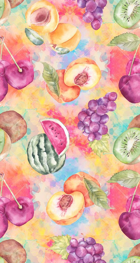 中国风水彩画水果果蔬印花华亿平台图片