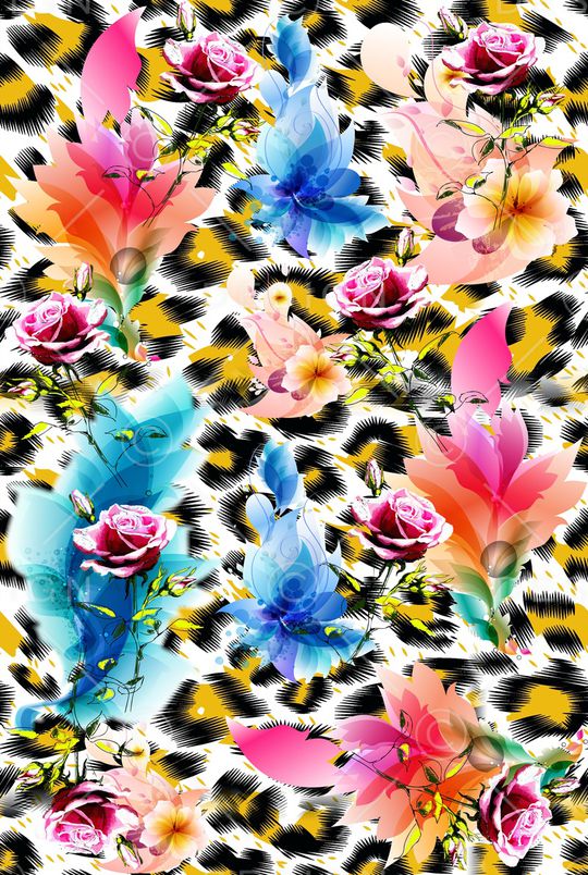 玫瑰花卉印花华亿平台图片