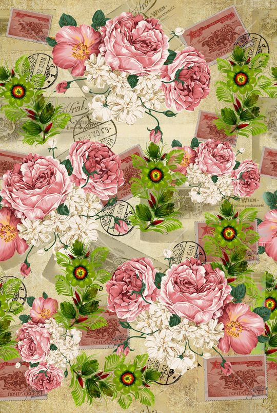 手绘花卉印花华亿平台图片