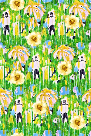 水彩花卉印花华亿平台图片