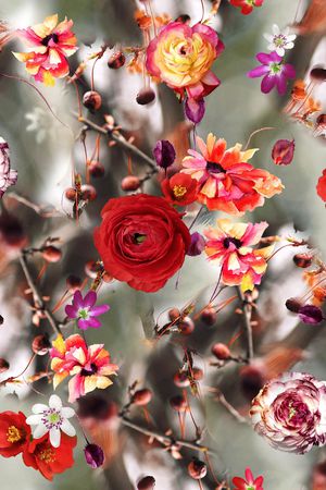 花卉印花华亿平台图片