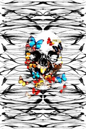 印花骷髅印花华亿平台图片