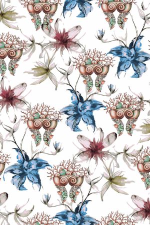 花卉组合印花华亿平台图片