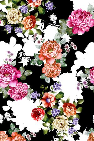 数码花卉类印花华亿平台图片