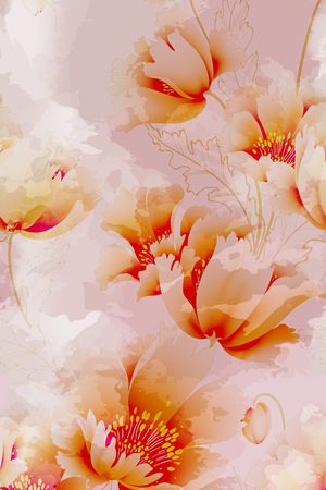 数码花卉类印花华亿平台图片