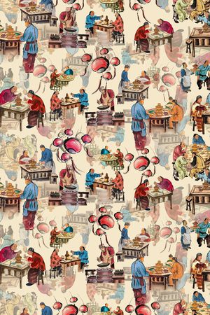 中国传统喜庆节日印花华亿平台图片