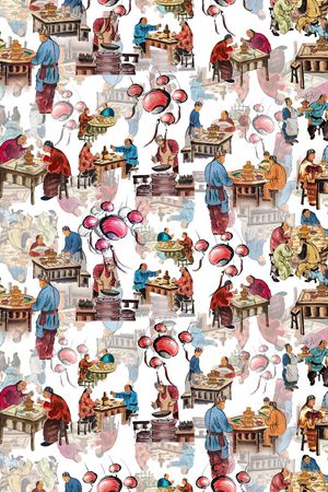 中国传统喜庆节日印花华亿平台图片