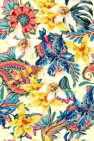 佩斯利印花华亿平台图片