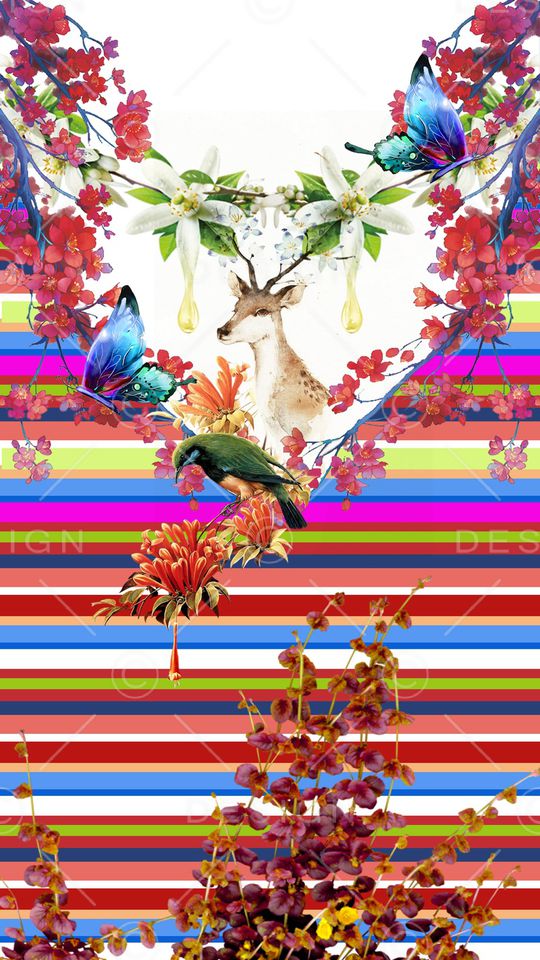 花鸟印花华亿平台图片