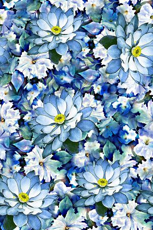 抽象水彩画植物花卉数码印花印花华亿平台图片