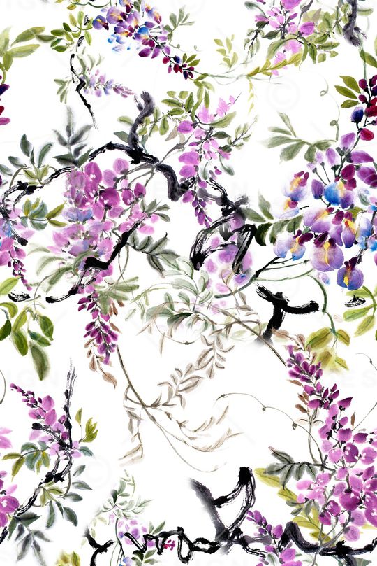 水墨印花华亿平台图片