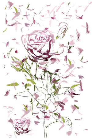 手绘花卉印花华亿平台图片