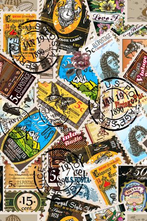 邮票背景印花华亿平台图片