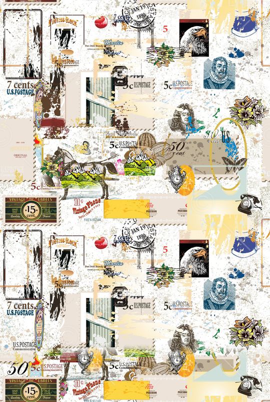 手绘花纹印花华亿平台图片