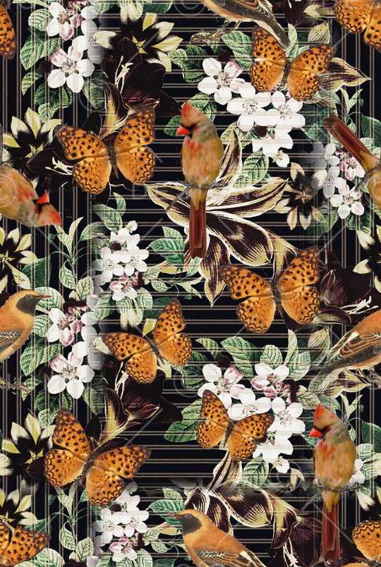 手绘花纹印花华亿平台图片