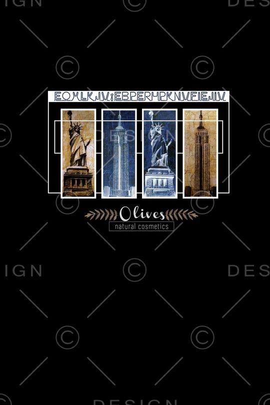 时尚几何线框印花华亿平台图片