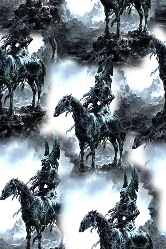 抽象手绘游戏风景人物骷髅头数码印花印花华亿平台图片