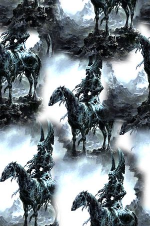 抽象手绘游戏风景人物骷髅头数码印花印花华亿平台图片