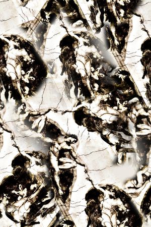 抽象手绘水彩画游戏场景人物骷髅头纹理数码印花印花华亿平台图片