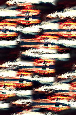 抽象手绘几何水彩画条纹纹理印花印花华亿平台图片