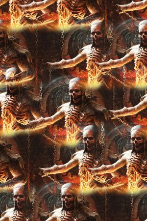 抽象手绘水彩画游戏场景人物骷髅头纹理数码印花印花华亿平台图片