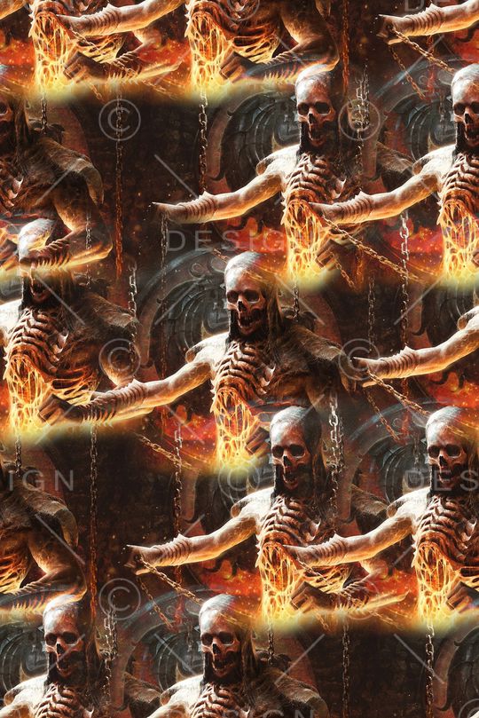 抽象手绘水彩画游戏场景人物骷髅头纹理数码印花印花华亿平台图片