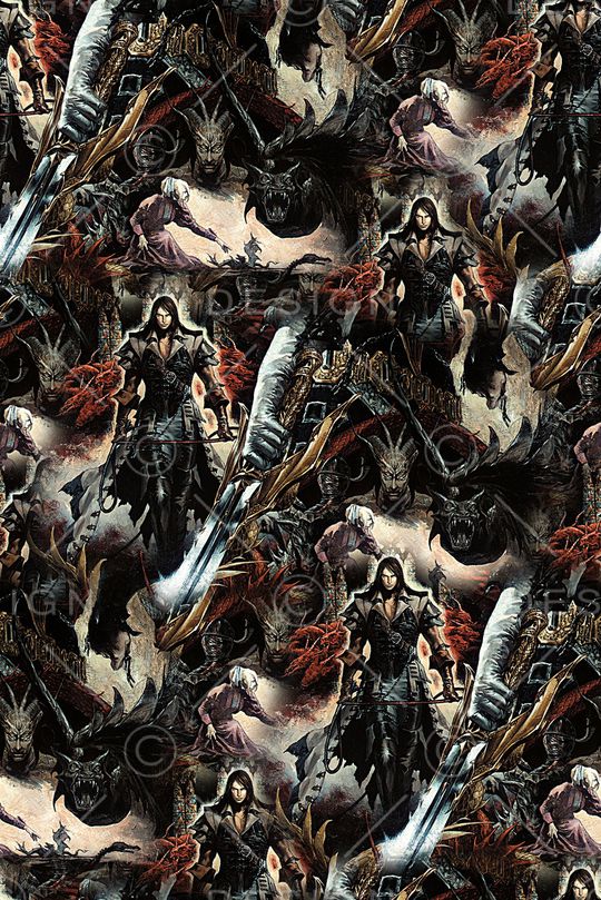 抽象手绘游戏人物场景数码印花印花华亿平台图片