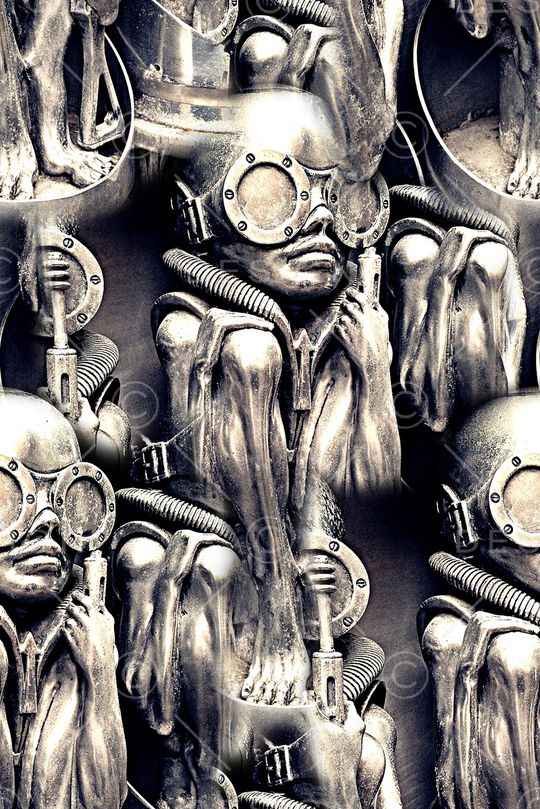 抽象手绘异形金属人物数码印花印花华亿平台图片