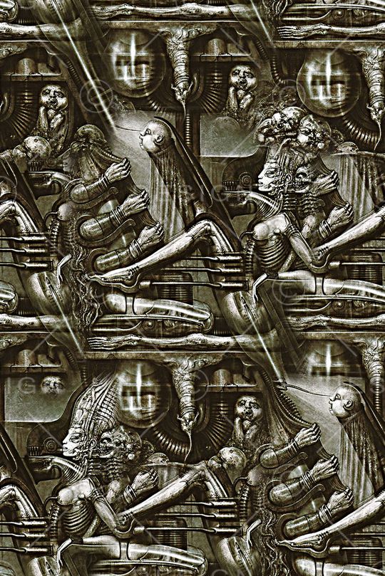 抽象手绘异形金属人物数码印花印花华亿平台图片