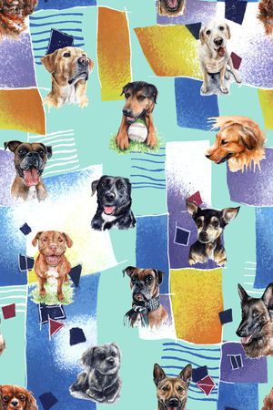 手绘水彩印花华亿平台图片