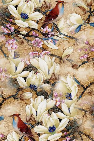 数码花卉类印花华亿平台图片