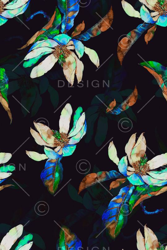 数码艺术花卉印花华亿平台图片