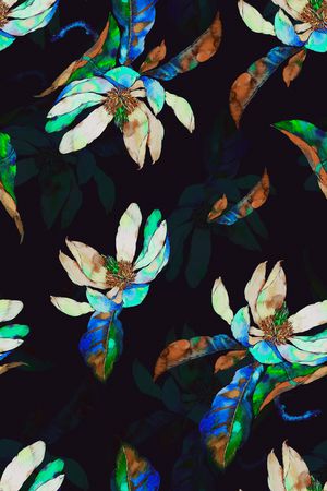 数码艺术花卉印花华亿平台图片