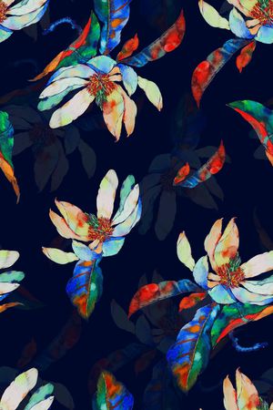 数码艺术花卉印花华亿平台图片