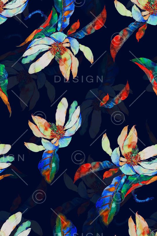 数码艺术花卉印花华亿平台图片